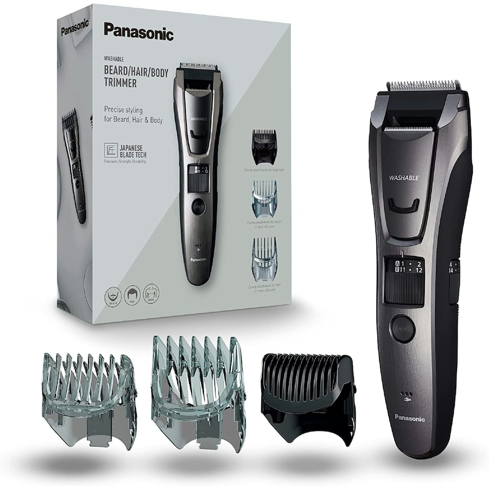 image 1 of Panasonic ER-GB80 + ER-GN30 Black Beard, Body & Facial Hair Trimmer Set