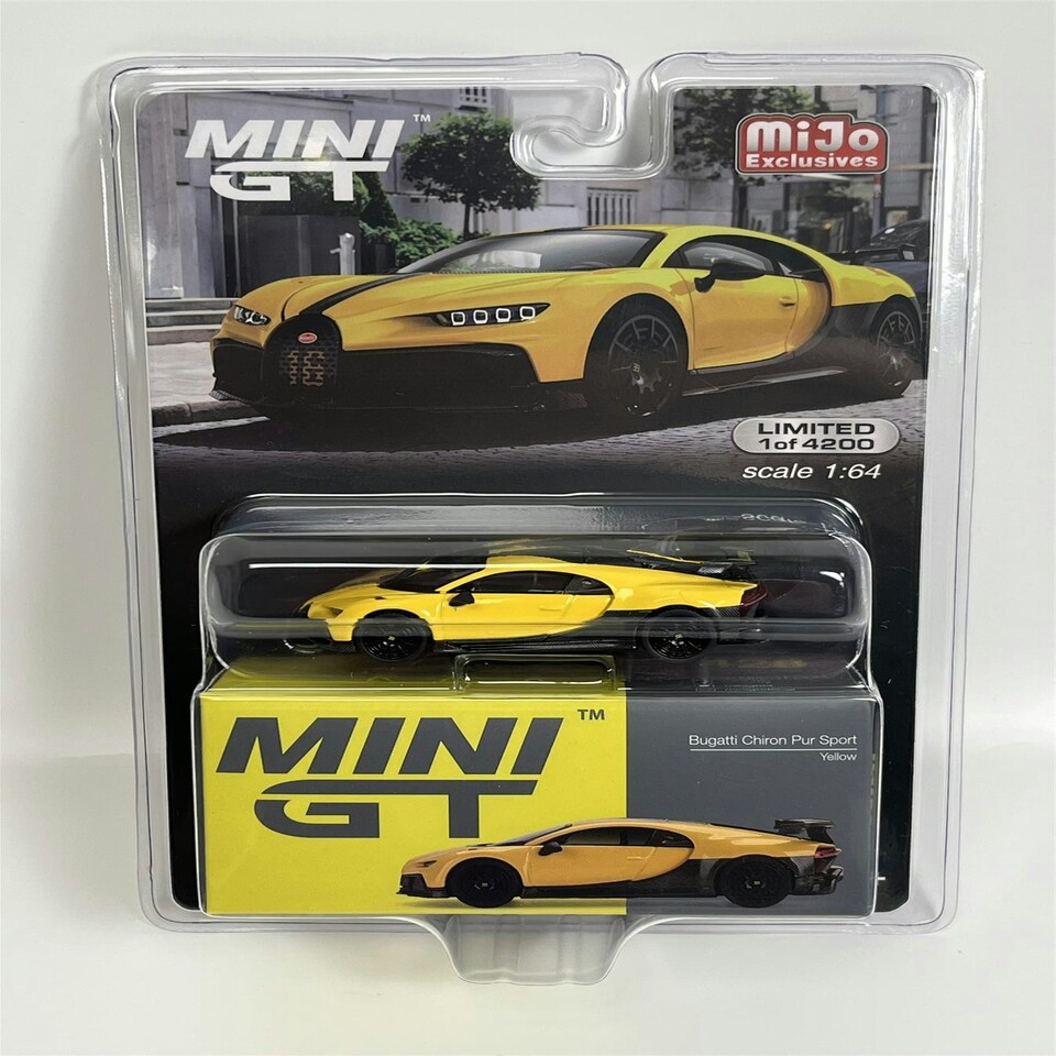 image 1 of Bugatti Chiron Our Sport Yellow LHD 1:64 Scale Mini GT MGT00428MJ