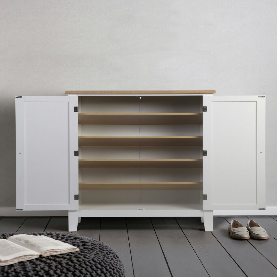 image 1 of Leines Shoe Storage Cabinet in Classic White White