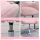 image 6 of HOMCOM Fluffy Desk Chair, Cute Makeup Vanity Chair with Rolling Wheels for Home Bedroom Living Room, Pink