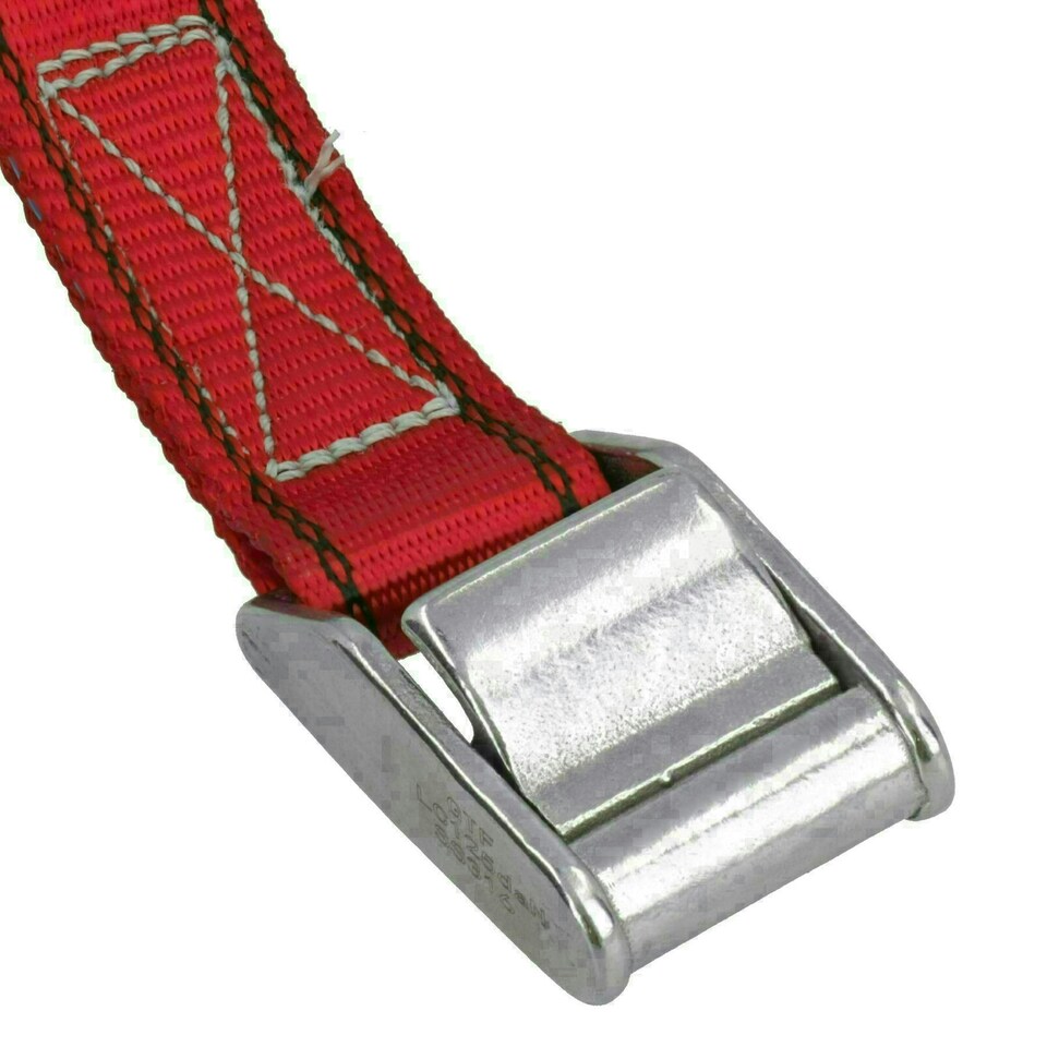 image 1 of 2pk Cam Buckle Strap Stainless Steel 3.7m Tie Luggage Straps Marine Grade Claw Hooks