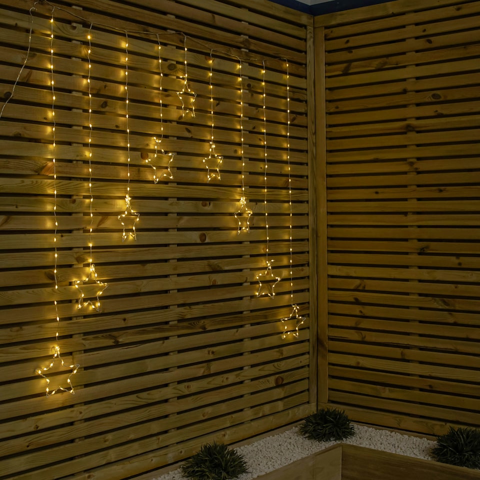 image 1 of 1.2m x 1.2m FlexiBrights Christmas Star Curtain Lights with 258 Warm White LEDs