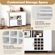 image 5 of COSTWAY 2-in-1 Kitchen Island Bar Table Storage Trolley White