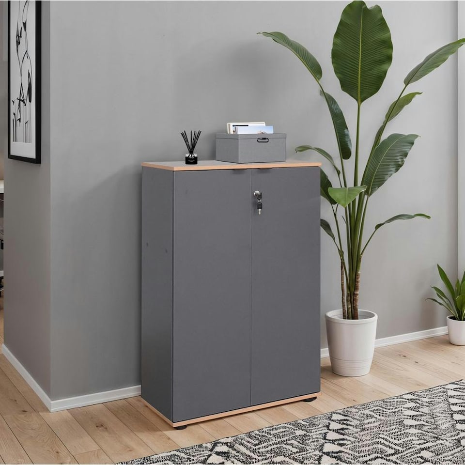 image 1 of Adore Rio Anthracite Grey Office Filing Cabinet - Lockable Storage Grey