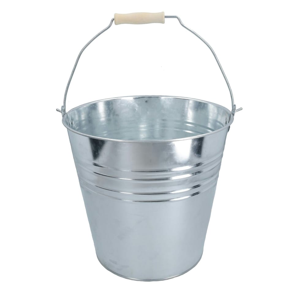image 1 of 15L Galvanised Steel Metal Bucket Pail Water Coal Fire Greenhouse Garden Plants 1pc