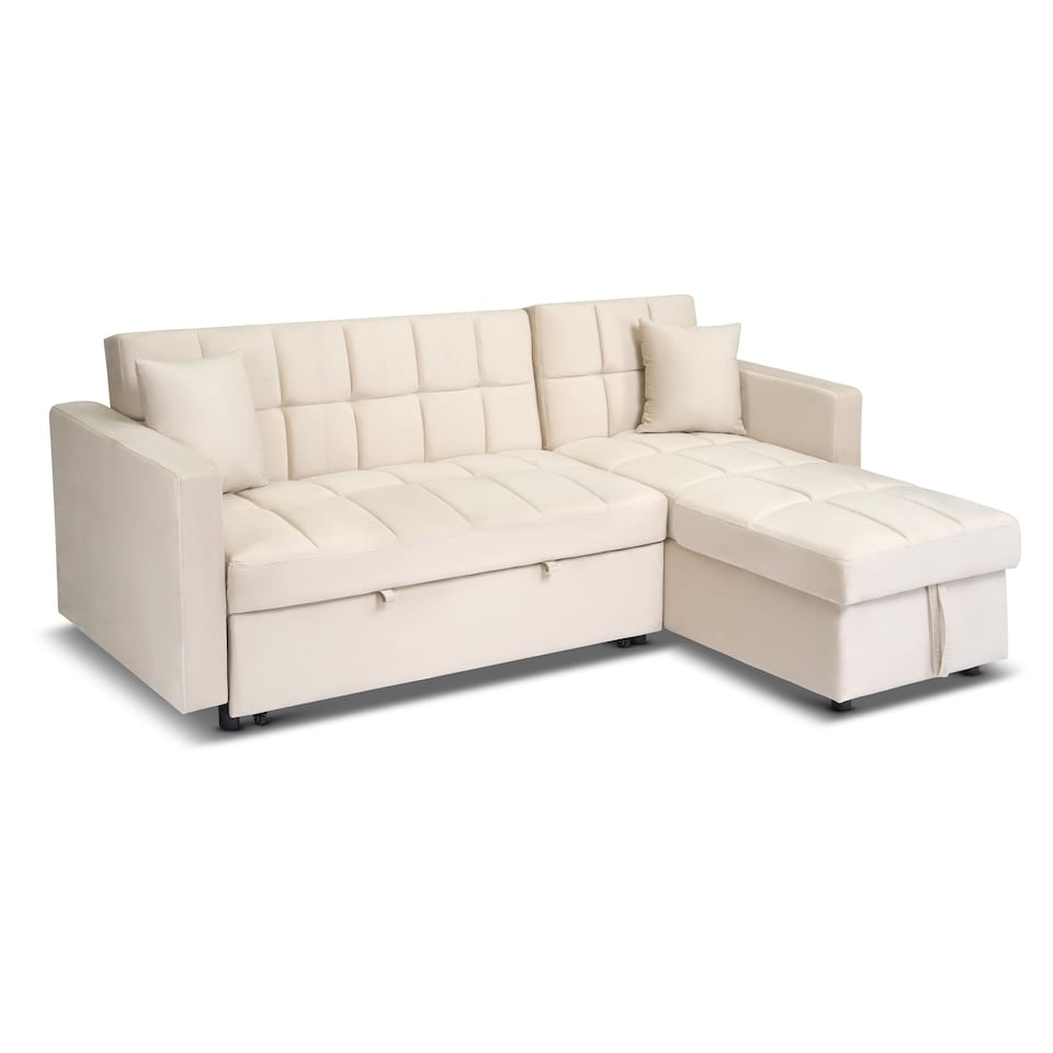 image 1 of Bargainia Milo 3 Seater Velvet Corner Sofa Bed Living Room