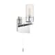 image 1 of Compact Designer IP44 Rated Bathroom Wall Light Fitting with Tubular Glass Shade | Chrome