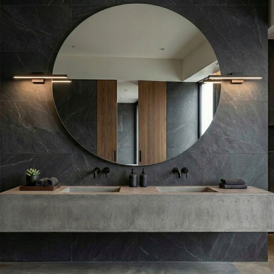 image 1 of Round Bathroom Mirror 70cm Frameless Polished Edge 4mm Silver Glass