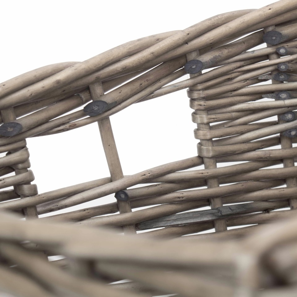 image 1 of Medium Square Antique Wash Unlined Storage Basket | Brown | Brown | L