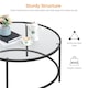 image 5 of Yaheetech  Tempered Glass Round Coffee Table
