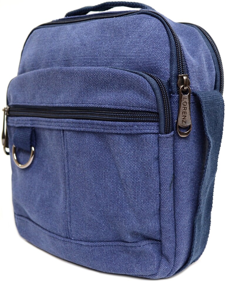image 1 of Lorenz Canvas Work / Travel / Holiday / Summer Shoulder / Messenger Bag | Blue | Navy