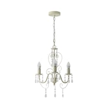 ValueLights Lille 3 Way White Ceiling Light Chandelier | White