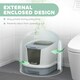 image 3 of PawHut Cat Litter Box, Hooded Cat Litter Tray with Lid, Scoop Grey | One Size