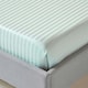 image 2 of Homescapes Blue Egyptian Cotton Satin Stripe Flat Sheet 330 TC, Double Blue | Double