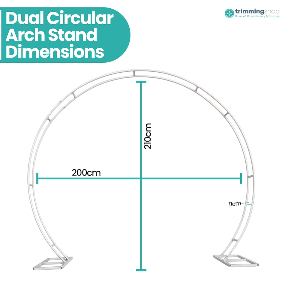 image 1 of Dual Circle Arch Stand Party Background Decoration, Garden Arbors - 260x220cm