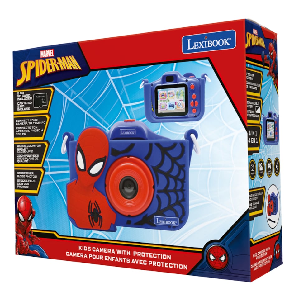 image 1 of Lexibook DJ078SP Spider-Man Kids Camera with Protective Cover
