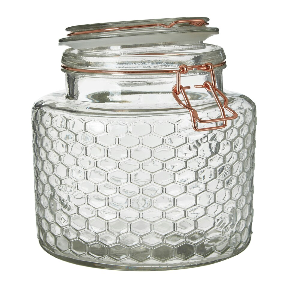 image 1 of Essentials by Premier Apiary Rose Gold Wire Small Glass Jar