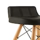 image 5 of Interiors by Premier Black Leather Effect Bar Stool, Comfortable Seating Faux Leather Bar Stool, Space-Saver Kitchen Stool