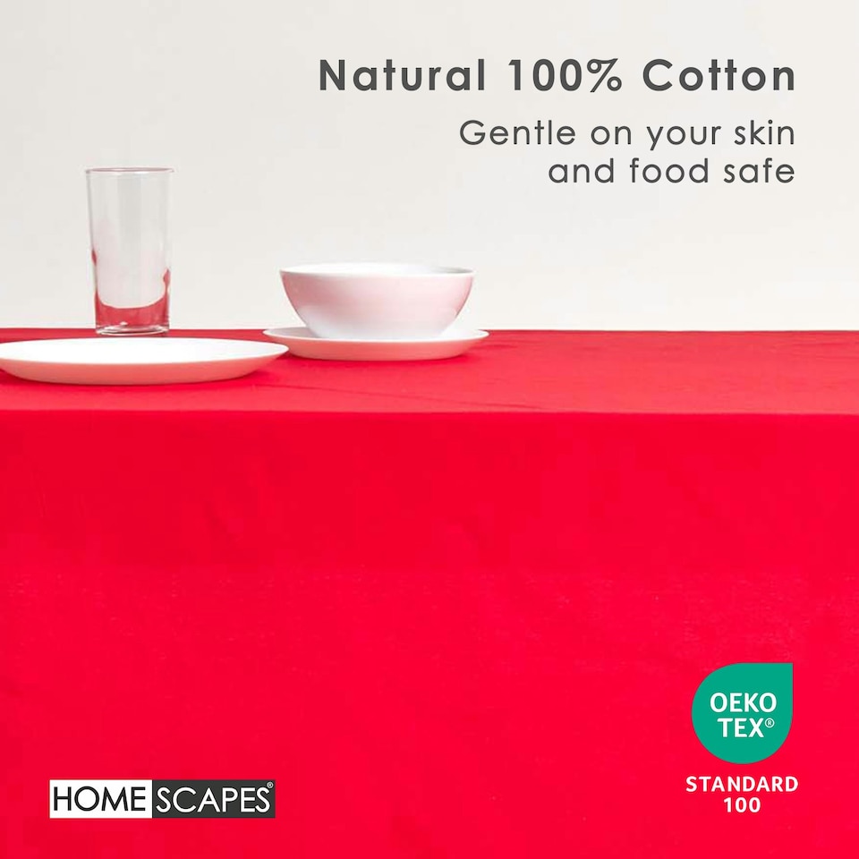 image 1 of Homescapes Red Tablecloth - 178 x 300 cm Red
