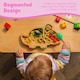 image 2 of Tiny Dining Bamboo Dinosaur Baby Weaning Plate & Fork Set - Green
