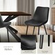 image 4 of Dining Chair Monroe - padded, velvet look, ergonomic seat, black steel legs - Set of 6 Black
