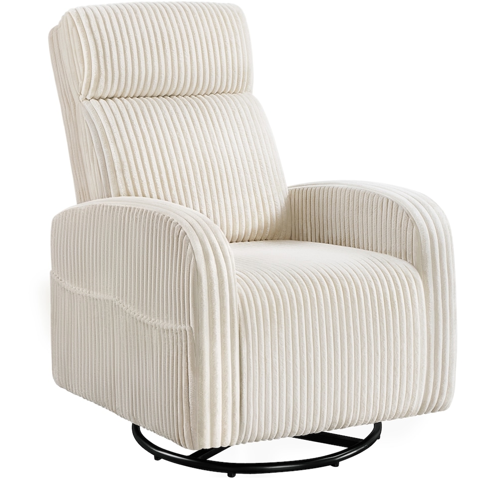image 1 of Yaheetech Corduroy Swivel Nursery Gliding Rocker Chair-Beige | Cream | Beige | One Size | 1