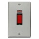 image 1 of SE HOME Polished Chrome 2 Gang Size 45A Switch With Neon Black | Polished Chrome