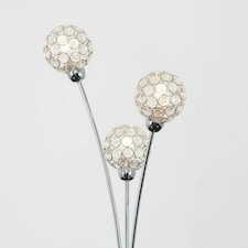 ValueLights Modern 3 Way Polished Chrome And Clear Acrylic Floor Lamp