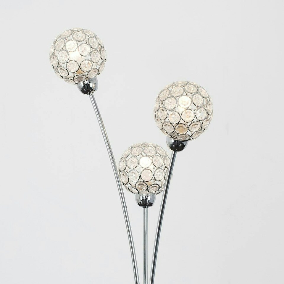 image 1 of ValueLights Modern 3 Way Polished Chrome And Clear Acrylic Floor Lamp