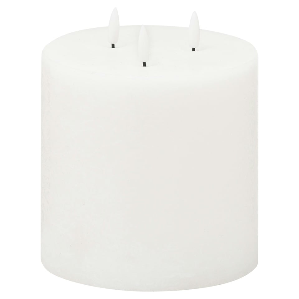 image 1 of Hill Interiors Luxe Collection Natural Glow 3 Wick Electric Candle - White - 30cm x 15cm x 15cm