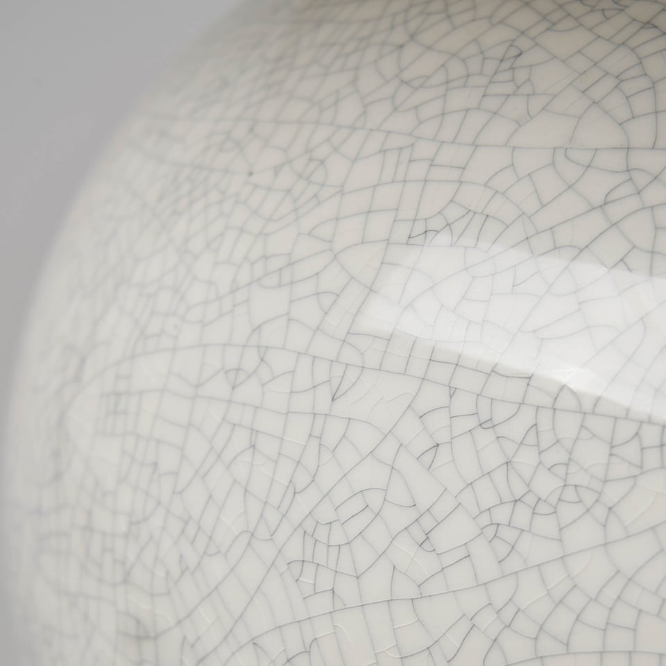 image 1 of BHS Misha Large Ceramic Crackle Base Table Lamp, White