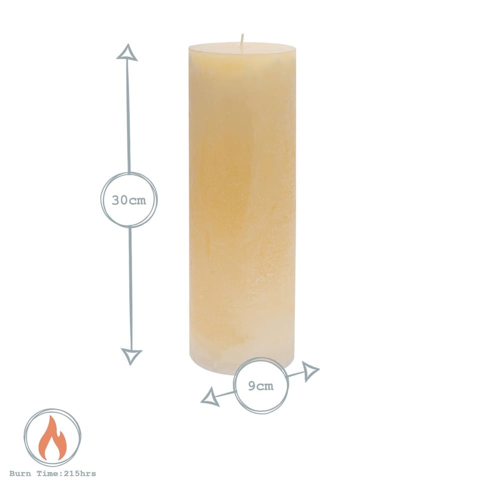 image 1 of Nicola Spring Round Vanilla Pillar Candle - 215 Hours - Cream | Cream | Beige