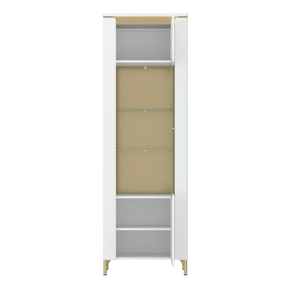 image 1 of Lazio Vitrin 1 Door in Alpine White/White Gloss