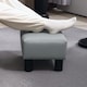 image 6 of HOMCOM FauLeather Footstool, Small Foot Rest, Rectangle Sofa Stool for Bedroom Living Room, Grey | Grey | 1