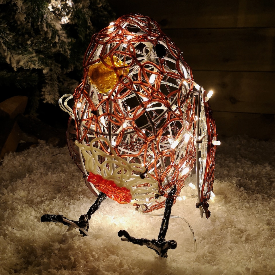 image 1 of 30cm Premier Soft Acrylic Outdoor Lit Christmas Robin with 60 Warm White LEDs