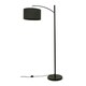 image 2 of ValueLights Preto Black Metal Curve Stem Floor Lamp with a Charcoal Grey Boucle Shade - Bulb Included