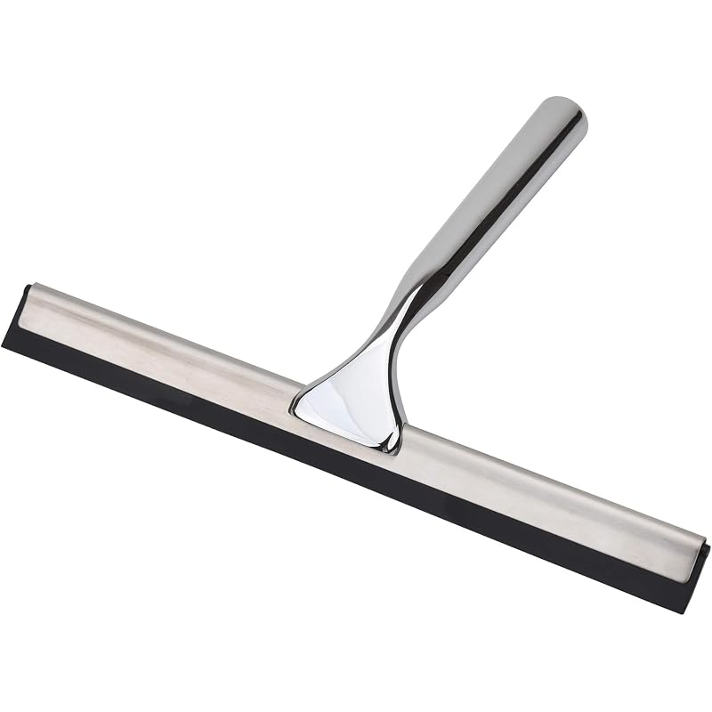 All Purpose Stainless Steel Squeegee for Glass Shower Doors, Car Window, Home Mirrors, Bathroom Cleaner Wiper