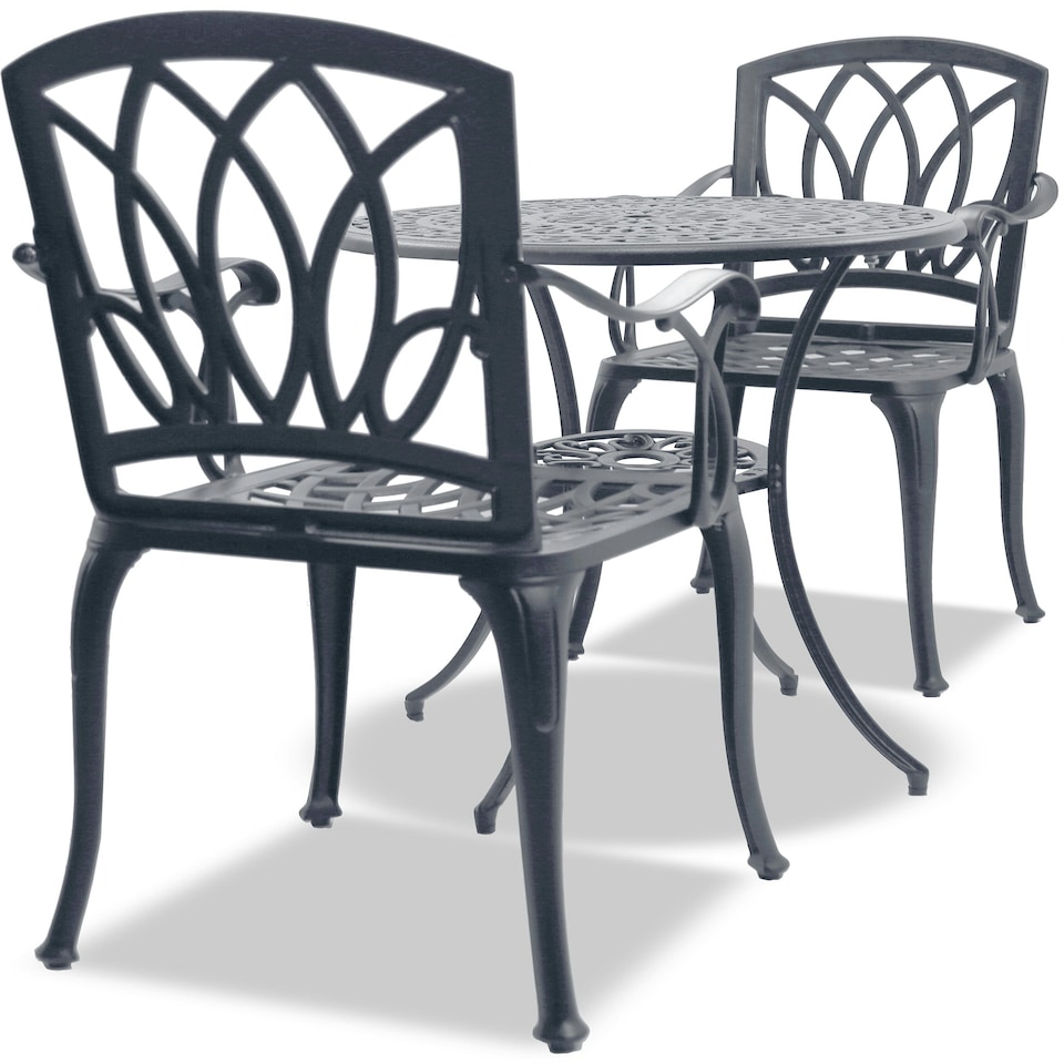 image 1 of Centurion Supports POSITANO Luxurious Garden and Patio Table and 2 Large Chairs with Armrests Cast Aluminium Bistro Set - Grey