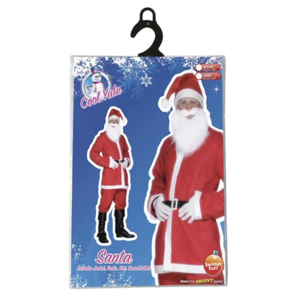 image 1 of Santa Claus Suit Christmas Fancy Dress Costume Adult Mens Medium | Red | M