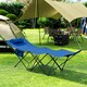 image 2 of Outsunny Folding Camp Bed, Single Travel Camping Cot with Side Pocket, Blue
