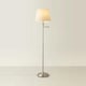 image 3 of ValueLights Adjustable Swing Arm Floor Lamp In Brushed Chrome Finish With Beige Light Shade