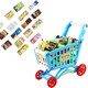 image 2 of Shopping Cart Trolley Play Set for Children – Includes 78 Grocery Food, Fruit, and Vegetable Accessories (Blue)