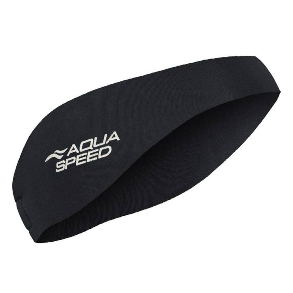 image 1 of Unisex Adult Swim Adjustable Headband | Quick Dry Neoprene Ear Coverage | Black | Black | One Size | 1