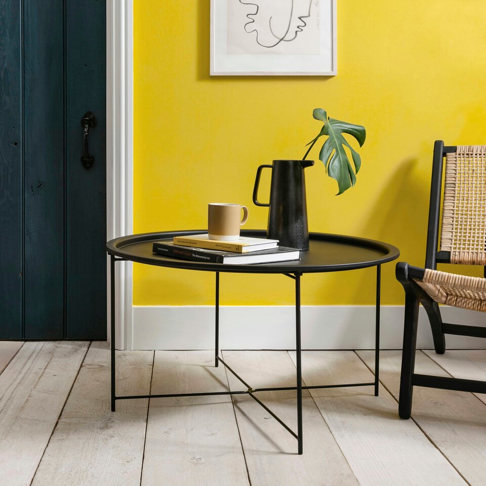 image 1 of Bjarni Coffee Table Metal Side Table in Blush Pink Black