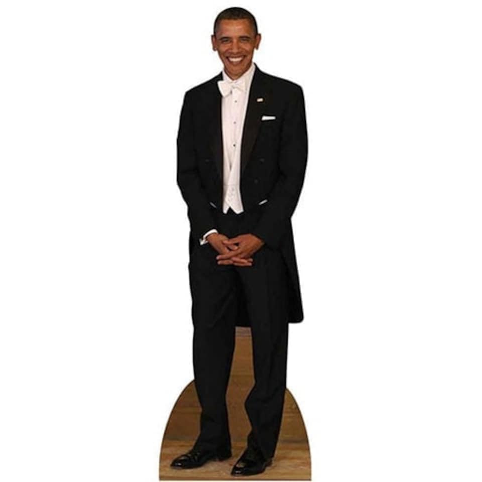 President Obama White Bow Tie Lifesize Cardboard Cutout - 188 cm