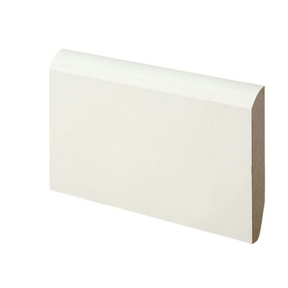 image 1 of PACK OF 20 (Total 20 Units) - Dual Purpose Chamfered & Bullnose Primed MDF Skirting- 18mm x 144mm - 4200mm Length