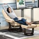 image 2 of HOMCOM Swivel Manual Recliner and Footrest Set PU Leather Lounge Chair Beige