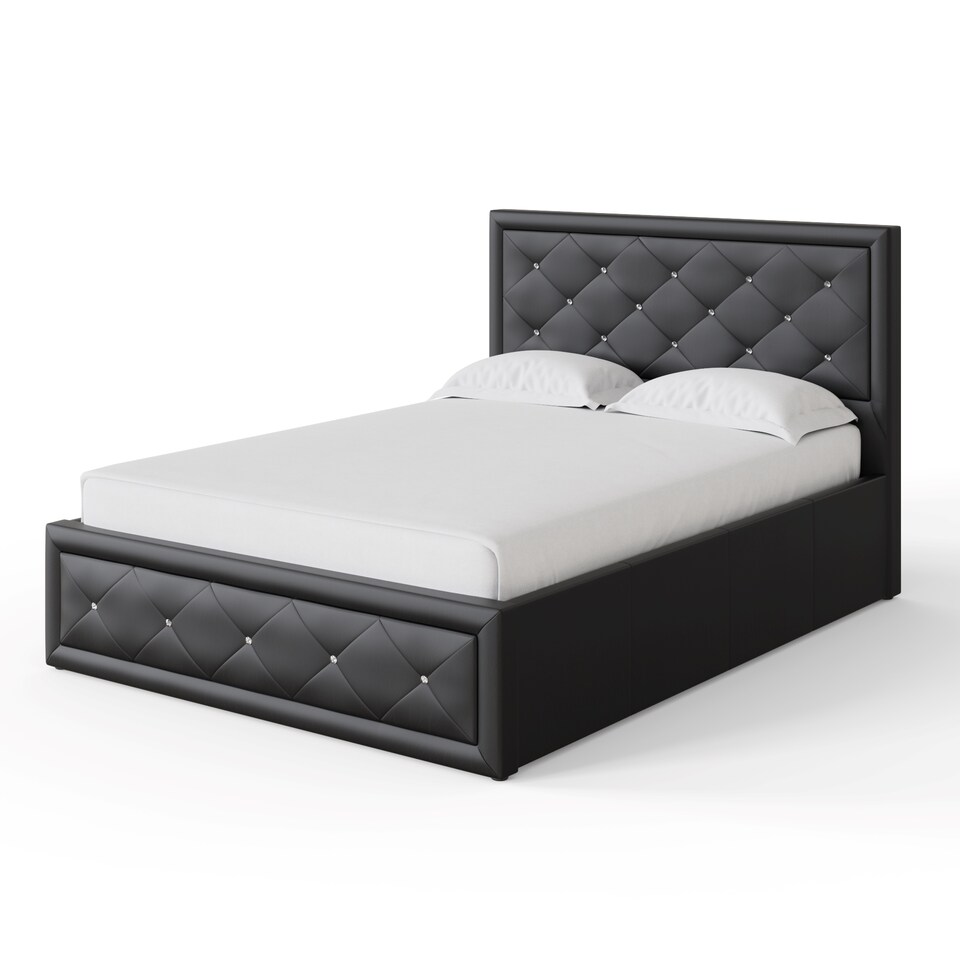 image 1 of Hollywood Ottoman Storage Bed Double Black | Black | Black