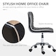 image 5 of HOMCOM Armless Task Desk Chair, Swivel Office Chair with Faux Leather, Adjustable Seat Height, Chrome Base, Wheels for Home, Black
