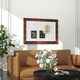 image 7 of COSTWAY Farmhouse Wall Mirror Wood Vanity Wall Mirror Brown Brown